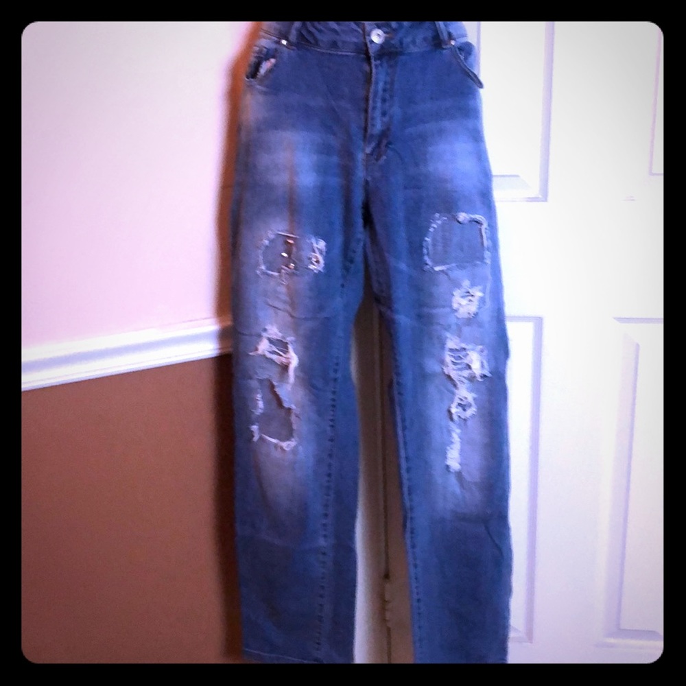 Distressed jeans ashdj34